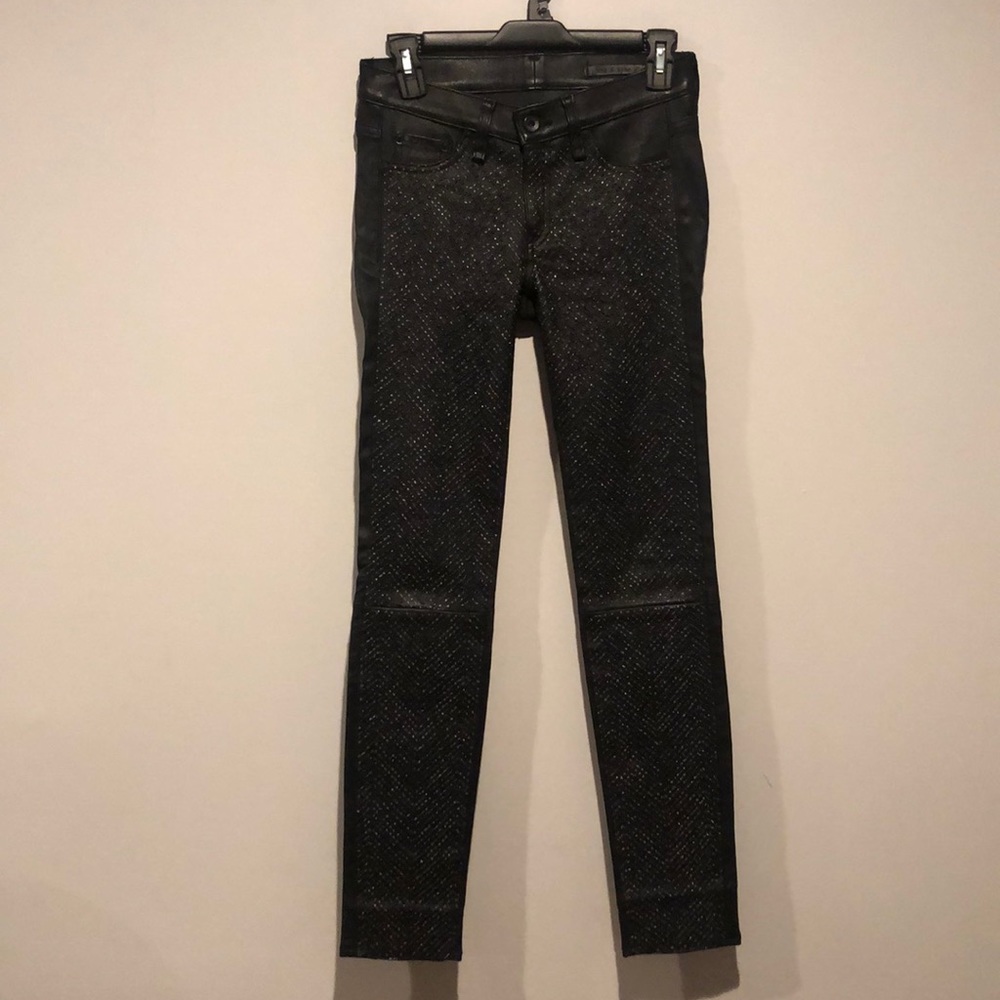 Rag & Bone Beaded Leather Skinny Jeans